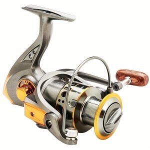 High-Performance Spinning Fishing Reel - Stainless Steel & Copperu002FAluminum Alloy fishing gear, Ambidextrous Design with Smooth Bearings & Durable Wooden Handle, Ideal for Freshwater & Saltwater Fishing equipmen